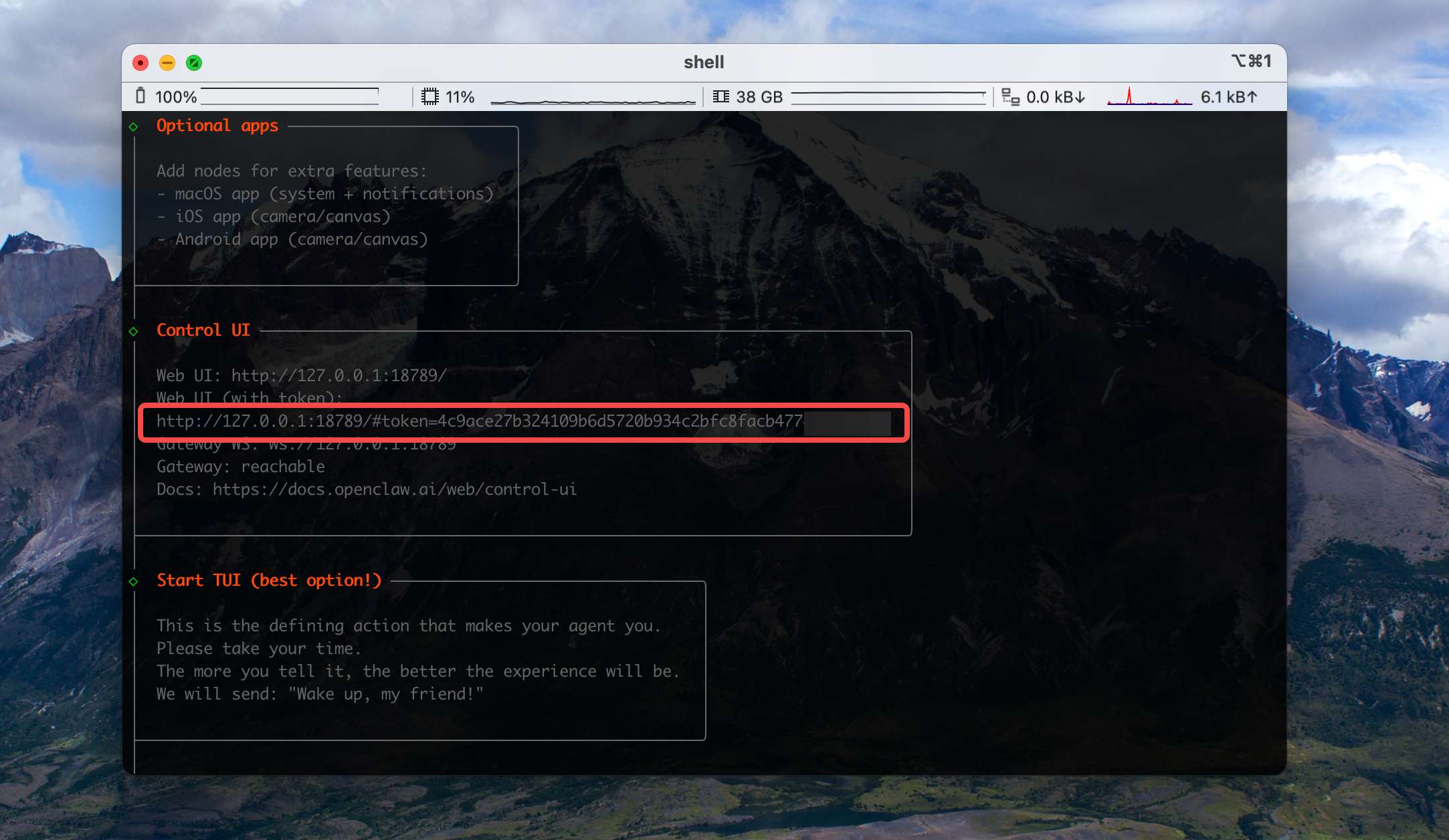 配置向导 — OpenClaw screenshot