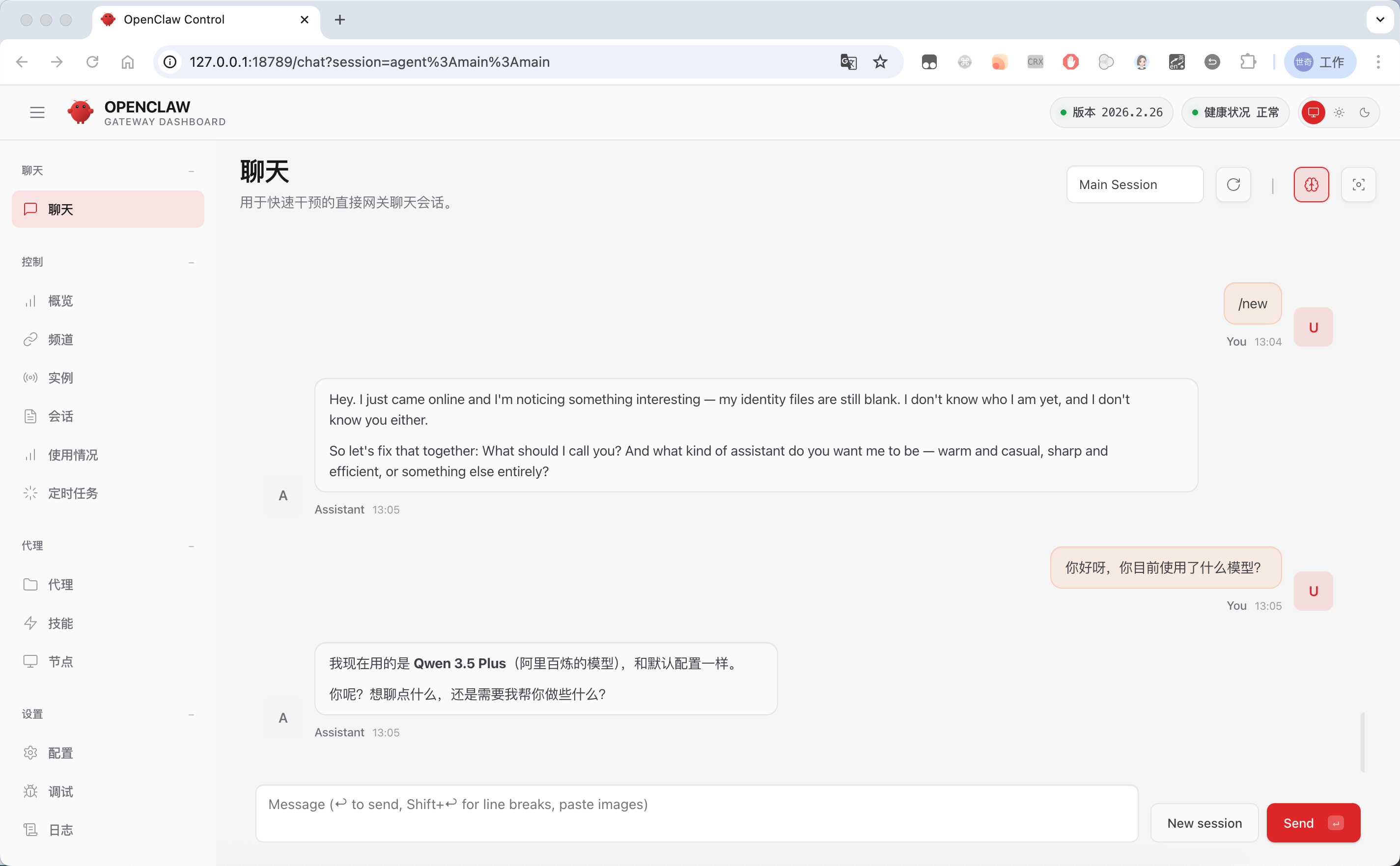 自定义模型配置 — OpenClaw screenshot