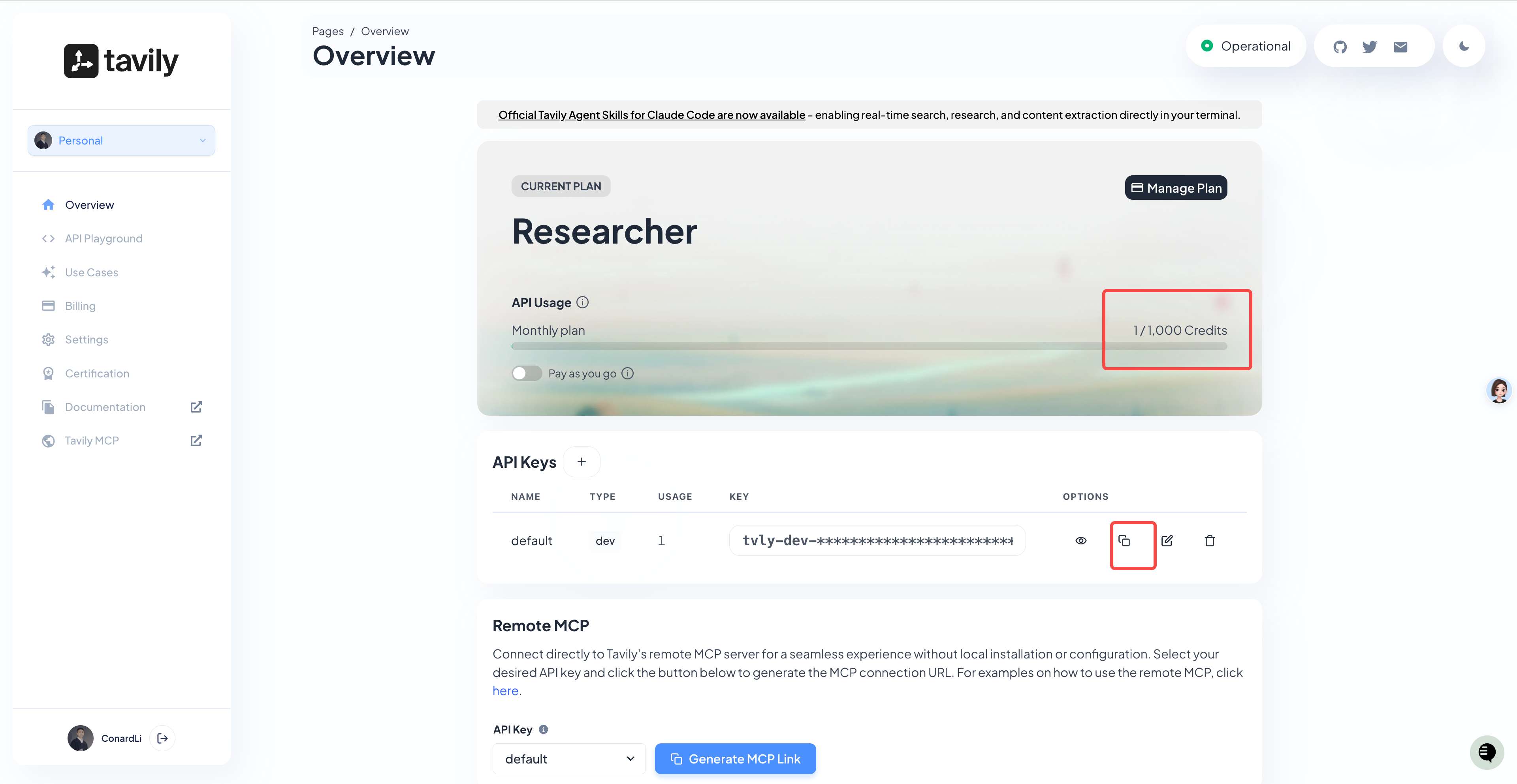 尝试安装第一个 Skill：Tavily — OpenClaw screenshot