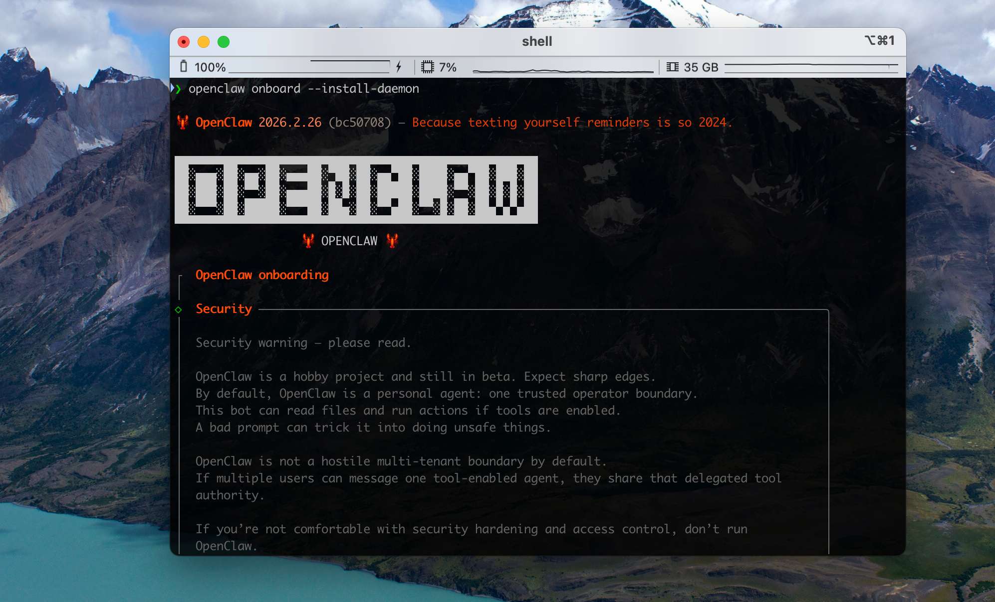 配置向导 — OpenClaw screenshot