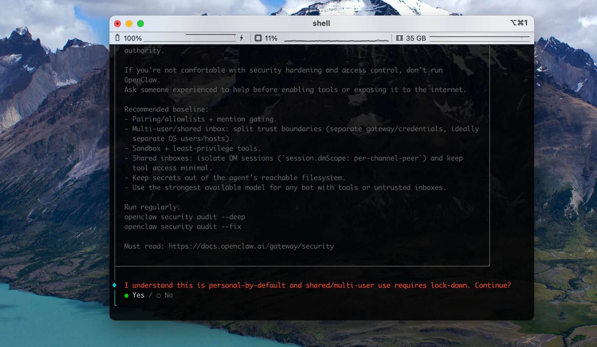 配置向导 — OpenClaw screenshot