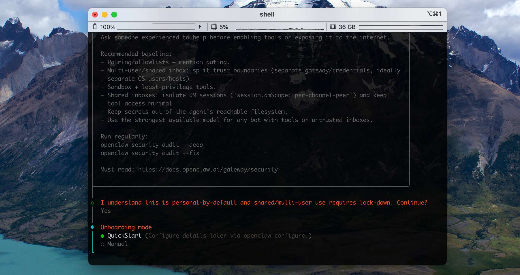 配置向导 — OpenClaw screenshot