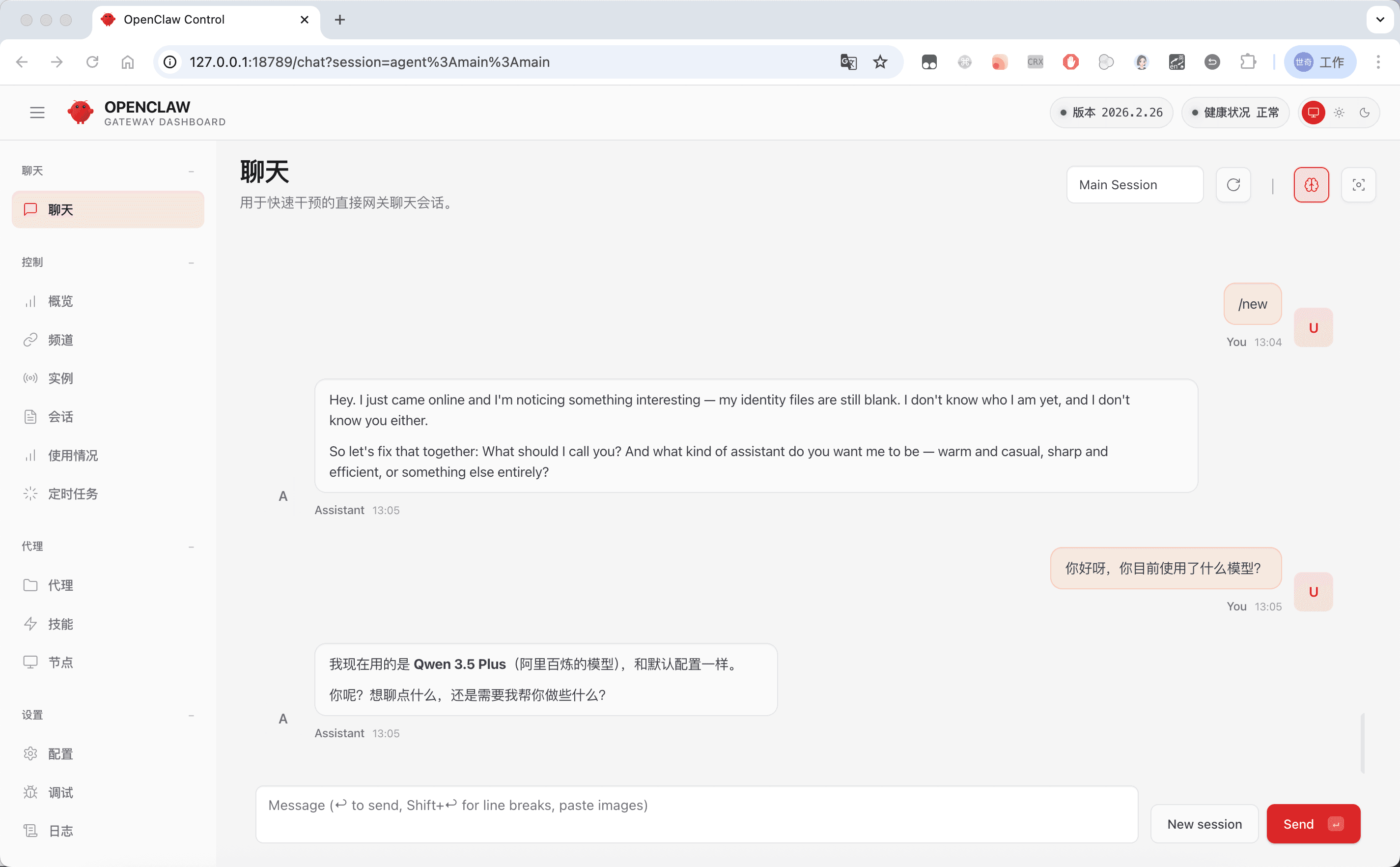 自定义模型配置 — OpenClaw screenshot