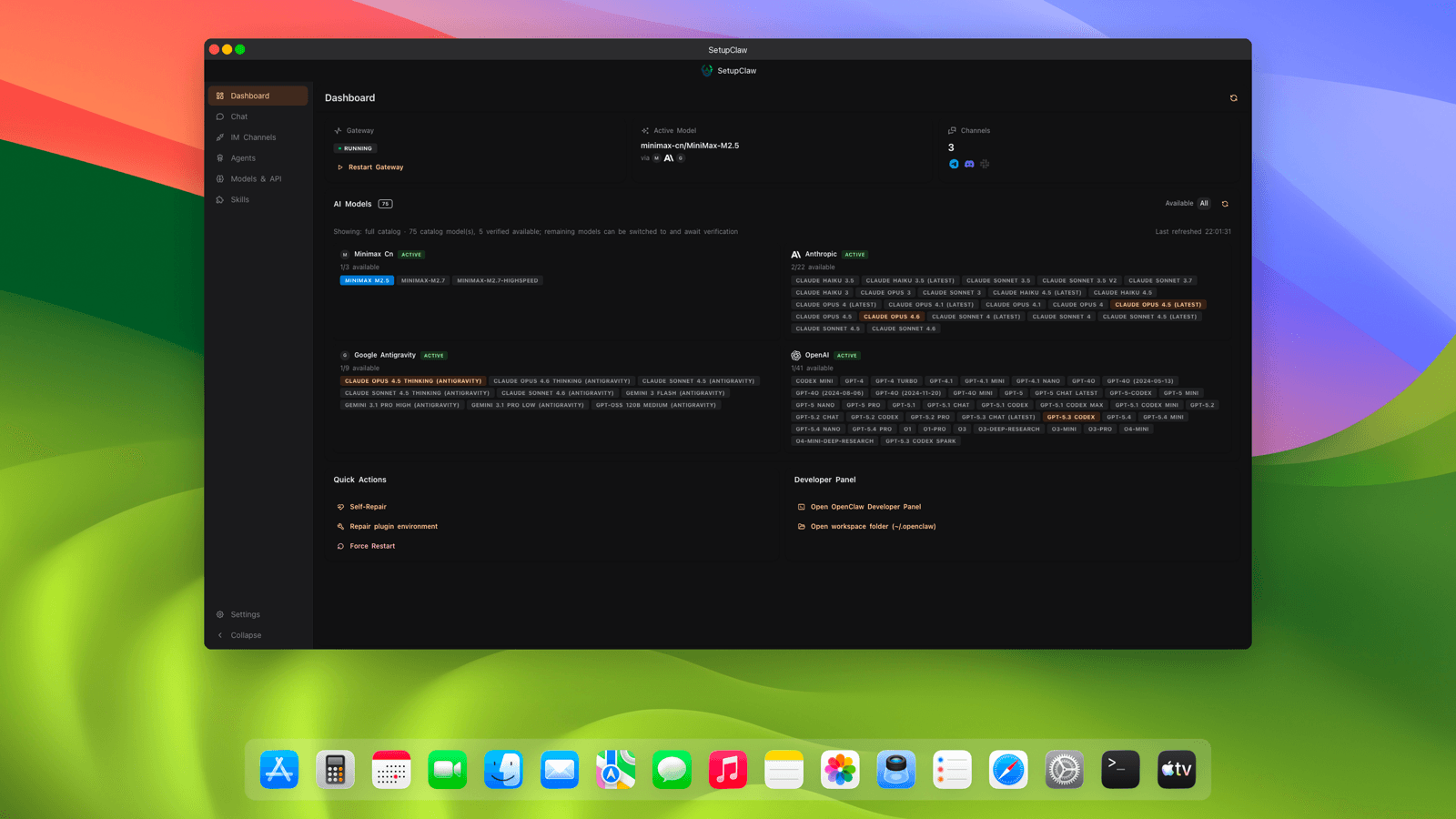 SetupClaw Dashboard screenshot