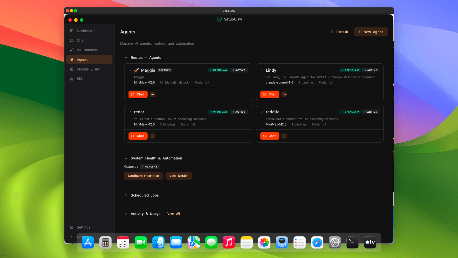 SetupClaw Agents screenshot